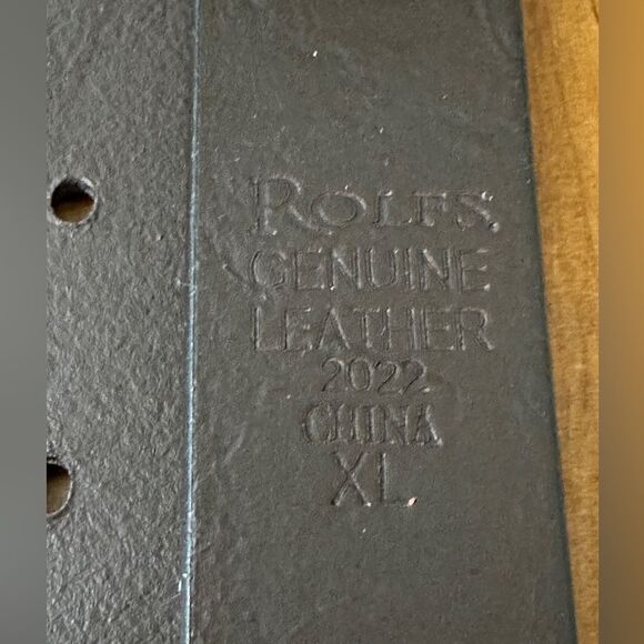 Rolfs Brown Tan Leather Belt Grommets Leather Weave Detail XL - Picture 5 of 6